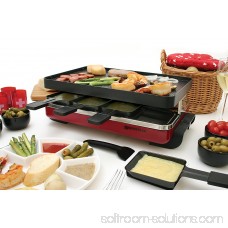 Swissmar KF-77043 8-Person Classic Raclette Party Grill, Red Enamel
